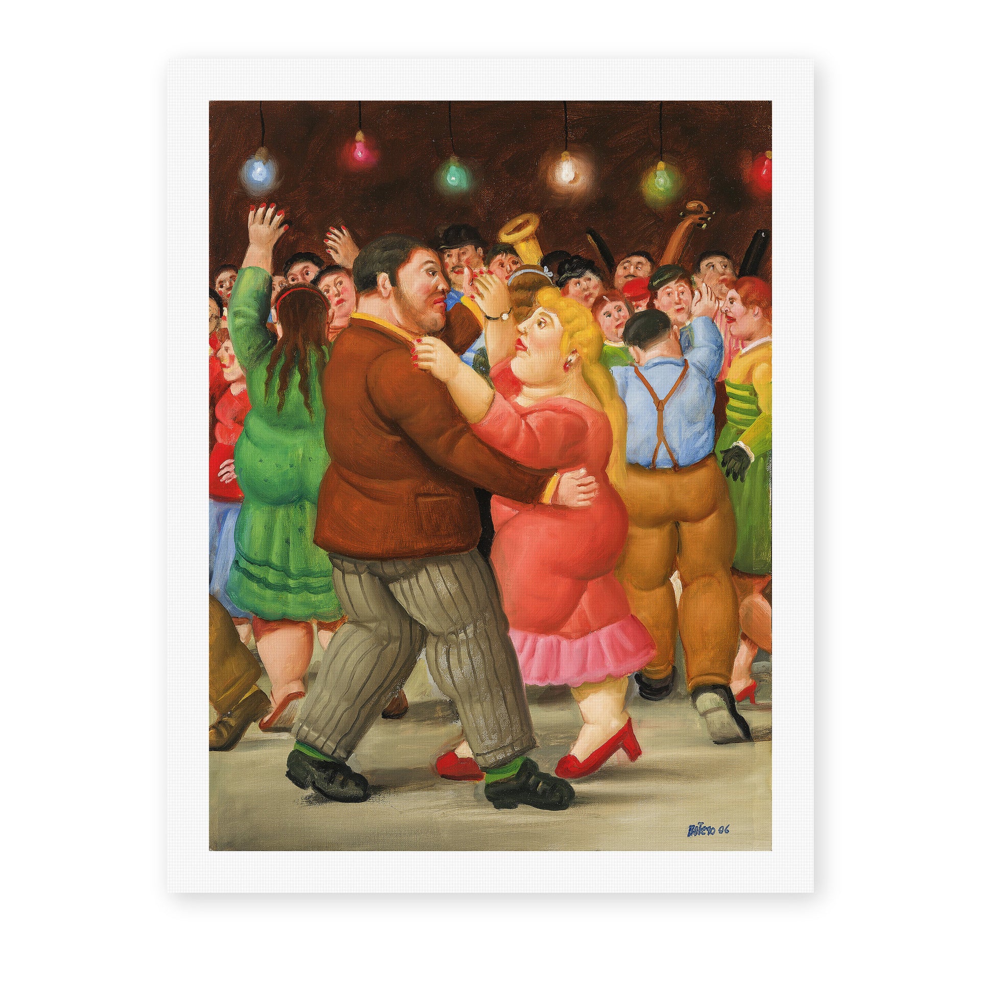 Fernando Botero's 'Dance' painting reproduced as a rolled canvas print
