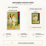Fernando Botero - Dancers at the Bar poster print size comparison and framing display infographic
