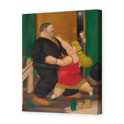 Fernando Botero's 'Dancing Couple' painting reproduced as a gallery-wrapped canvas print