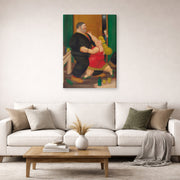 Gallery-wrapped canvas print of Fernando Botero's Dancing Couple displayed on a wall in a living room