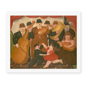 Fernando Botero's 'Dancing in Colombia' painting reproduced as a rolled canvas print