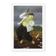 Fernando Botero's 'Death of Pablo Escobar' painting reproduced as a rolled canvas print