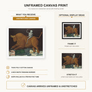 Fernando Botero - Death of Ramon Torres canvas print size comparison and framing display infographic