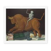 Fernando Botero's 'Death of Ramon Torres' painting reproduced as a rolled canvas print