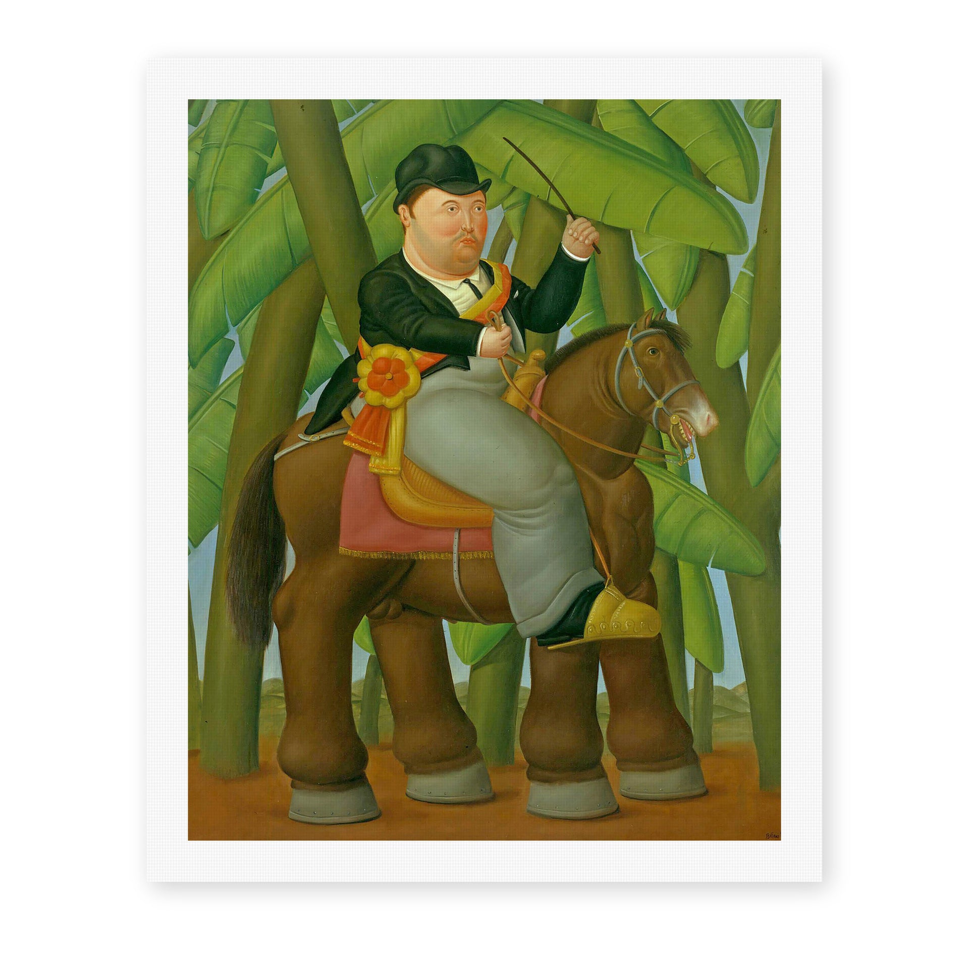 Fernando Botero's 'El Senor Presidente (Mister President)' painting reproduced as a rolled canvas print