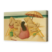 Fernando Botero's 'Family On A Beach' painting reproduced as a gallery-wrapped canvas print