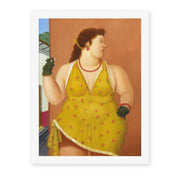 Fernando Botero's 'Femme Le Trottoir' painting reproduced as a rolled canvas print