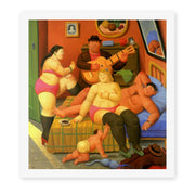 Fernando Botero's 'Fin De La Fiesta' painting reproduced as a rolled canvas print