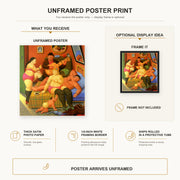 Fernando Botero - Fin De La Fiesta poster print size comparison and framing display infographic