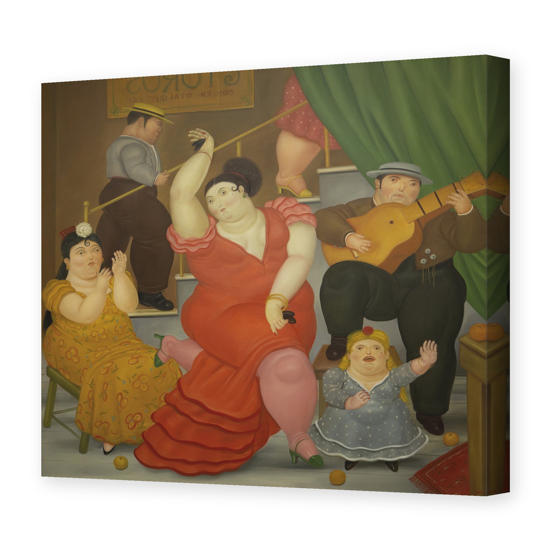 Fernando Botero's 'Flamenco' painting reproduced as a gallery-wrapped canvas print