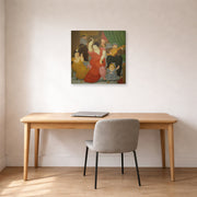 Gallery-wrapped canvas print of Fernando Botero's Flamenco displayed on a wall in a home office