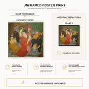 Fernando Botero - Flamenco poster print size comparison and framing display infographic