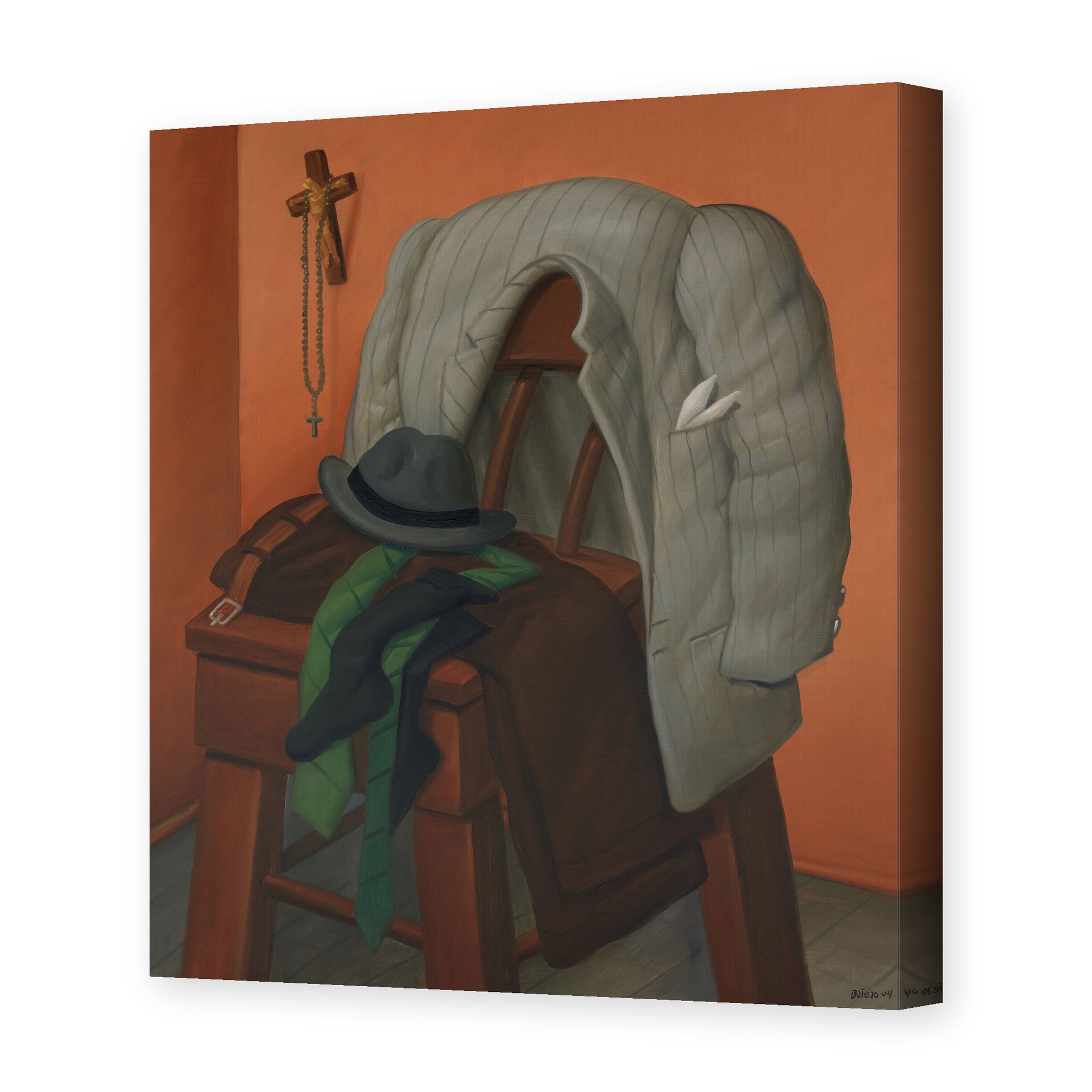Fernando Botero's 'Interior' painting reproduced as a gallery-wrapped canvas print