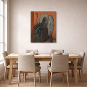 Gallery-wrapped canvas print of Fernando Botero's Interior displayed on a wall in a dining room