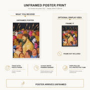 Fernando Botero - Jesús y la multitud poster print size comparison and framing display infographic