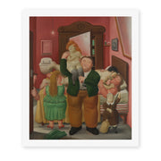 Fernando Botero's 'La Casa De Amanda Ramírez' painting reproduced as a rolled canvas print
