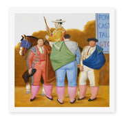 Fernando Botero's 'La Cuadrilla' painting reproduced as a rolled canvas print