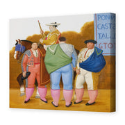 Fernando Botero's 'La Cuadrilla' painting reproduced as a gallery-wrapped canvas print