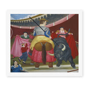 Fernando Botero's 'La Pica' painting reproduced as a rolled canvas print