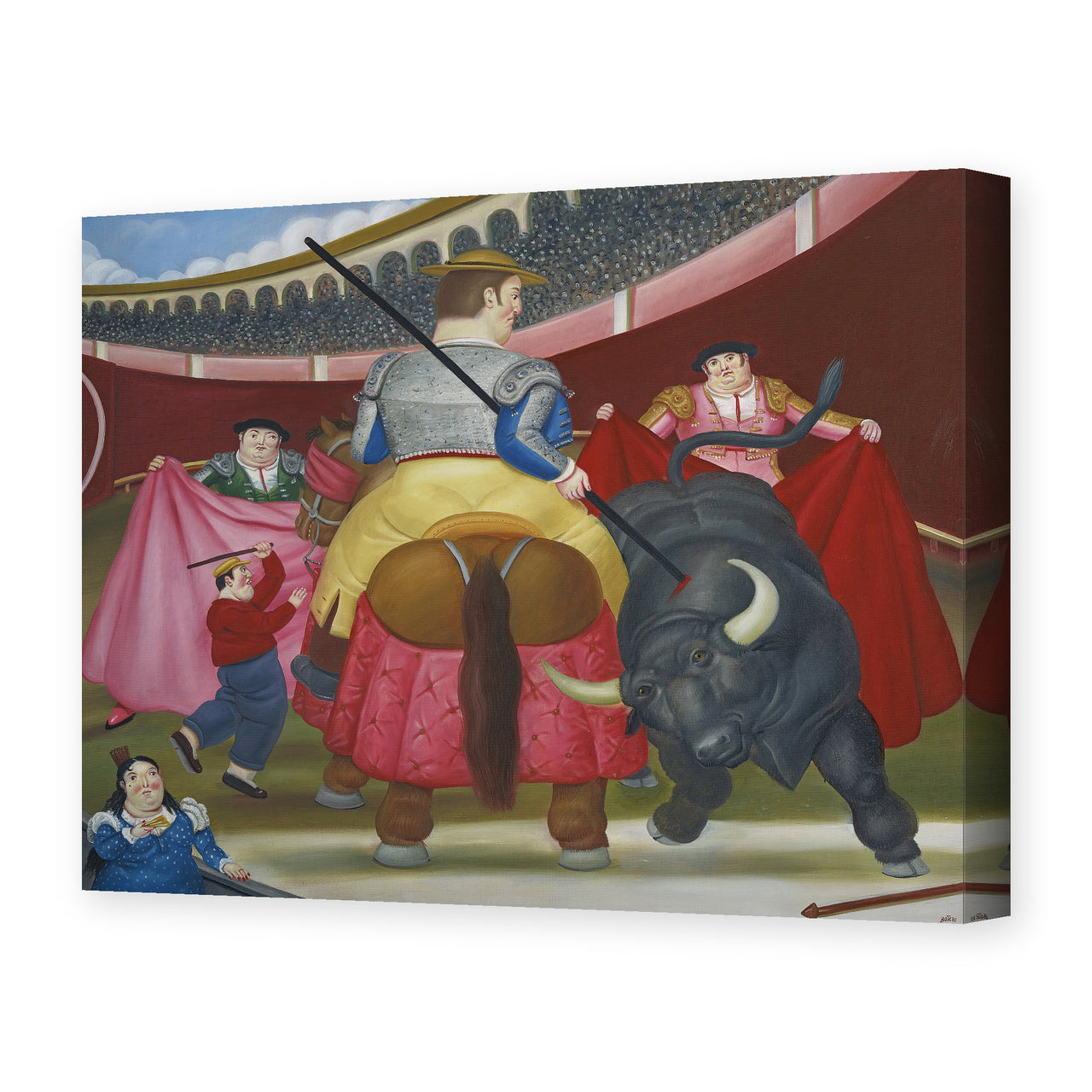 Fernando Botero's 'La Pica' painting reproduced as a gallery-wrapped canvas print
