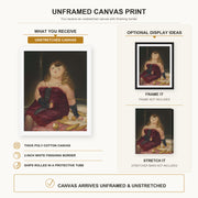 Fernando Botero - La Rocca canvas print size comparison and framing display infographic