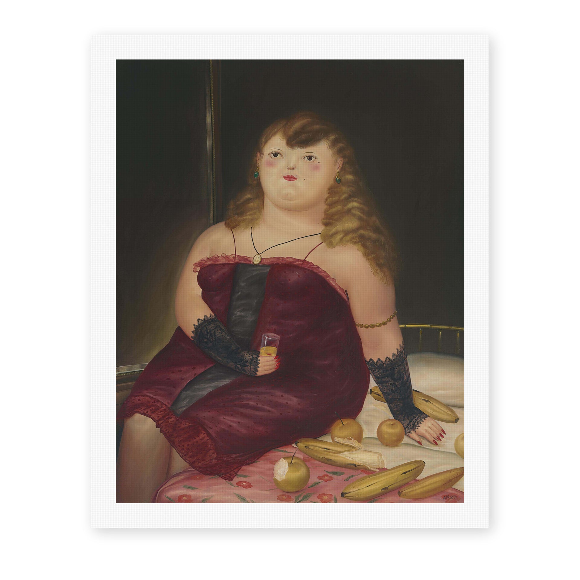 Fernando Botero's 'La Rocca' painting reproduced as a rolled canvas print