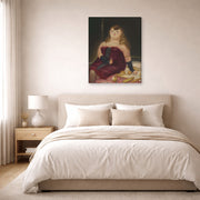 Gallery-wrapped canvas print of Fernando Botero's La Rocca displayed on a wall in a bedroom