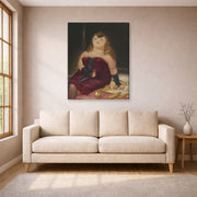 Gallery-wrapped canvas print of Fernando Botero's La Rocca displayed on a wall in a living room
