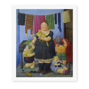 Fernando Botero's 'La Vedova' painting reproduced as a rolled canvas print