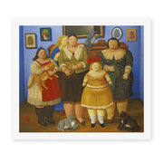 Fernando Botero's 'Le Sorelle' painting reproduced as a rolled canvas print