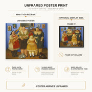 Fernando Botero - Le Sorelle poster print size comparison and framing display infographic