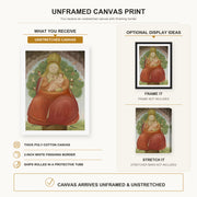 Fernando Botero - Madonna with Child canvas print size comparison and framing display infographic