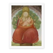 Fernando Botero's 'Madonna with Child' painting reproduced as a rolled canvas print