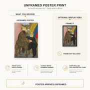 Fernando Botero - Man and Horse poster print size comparison and framing display infographic