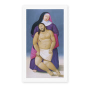 Fernando Botero's 'Mary and Dead Jesus' painting reproduced as a rolled canvas print
