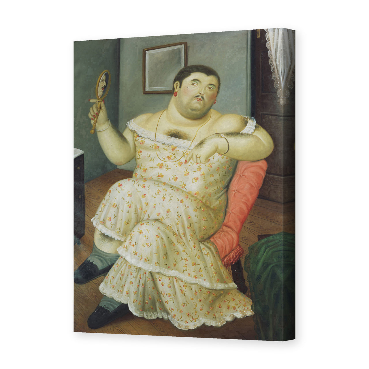 Fernando Botero's 'Melancholy' painting reproduced as a gallery-wrapped canvas print