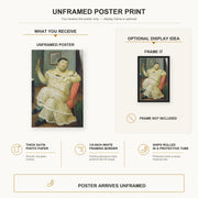 Fernando Botero - Melancholy poster print size comparison and framing display infographic