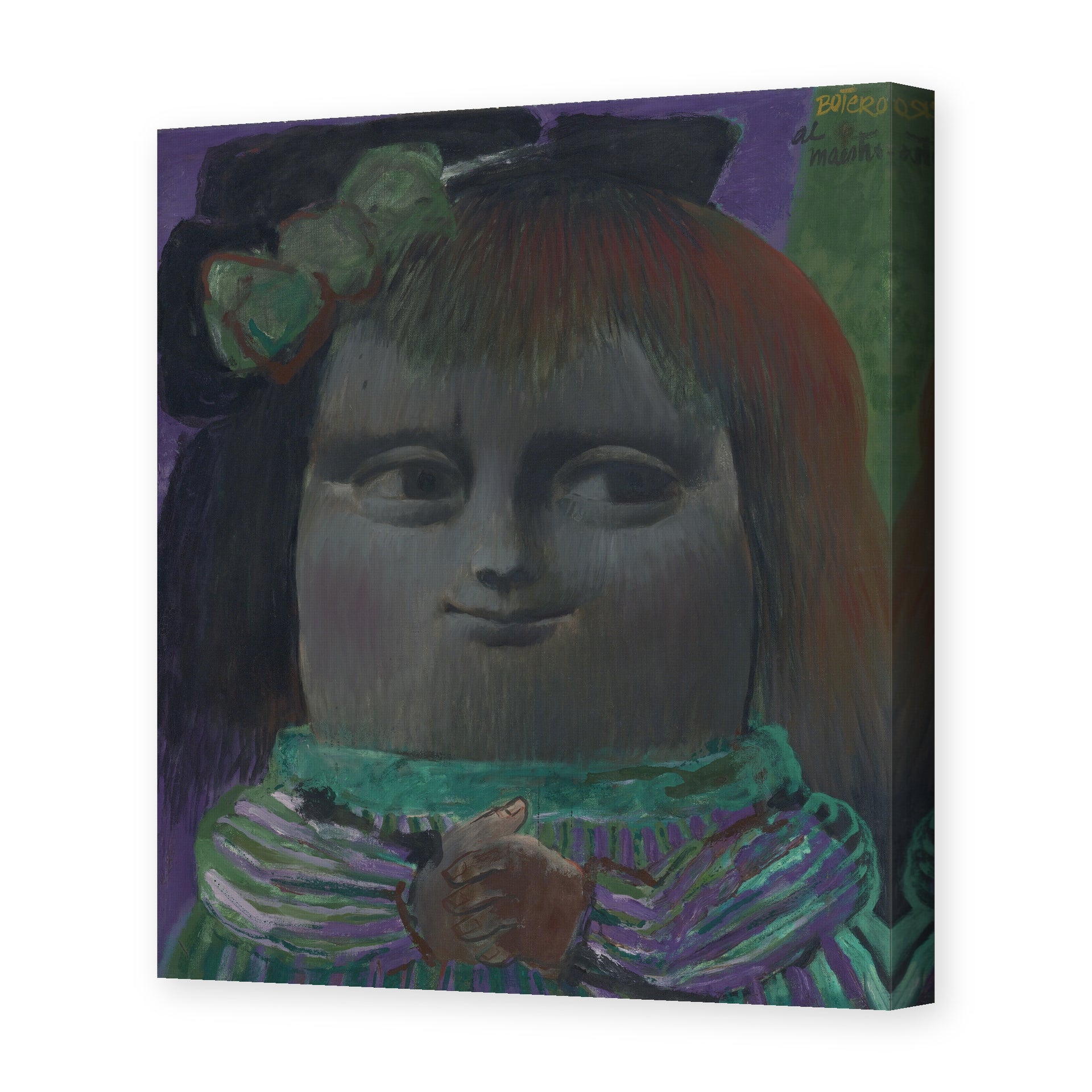 Fernando Botero's 'Mona Lisa at Thirteen Years' painting reproduced as a gallery-wrapped canvas print