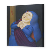 Fernando Botero's 'Mother Afflicted' painting reproduced as a gallery-wrapped canvas print