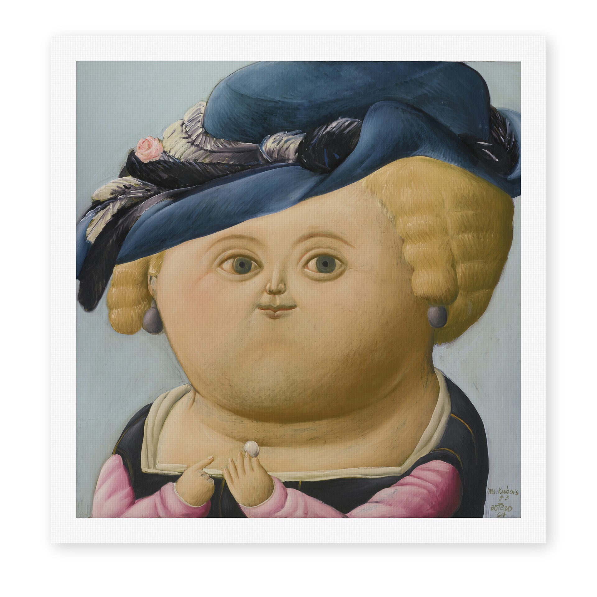 Fernando Botero's 'Mrs Rubens' painting reproduced as a rolled canvas print