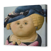 Fernando Botero's 'Mrs Rubens' painting reproduced as a gallery-wrapped canvas print