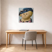 Gallery-wrapped canvas print of Fernando Botero's Mrs Rubens displayed on a wall in a home office