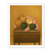 Fernando Botero's 'Naranjas Y Limones' painting reproduced as a rolled canvas print