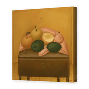Fernando Botero's 'Naranjas Y Limones' painting reproduced as a gallery-wrapped canvas print