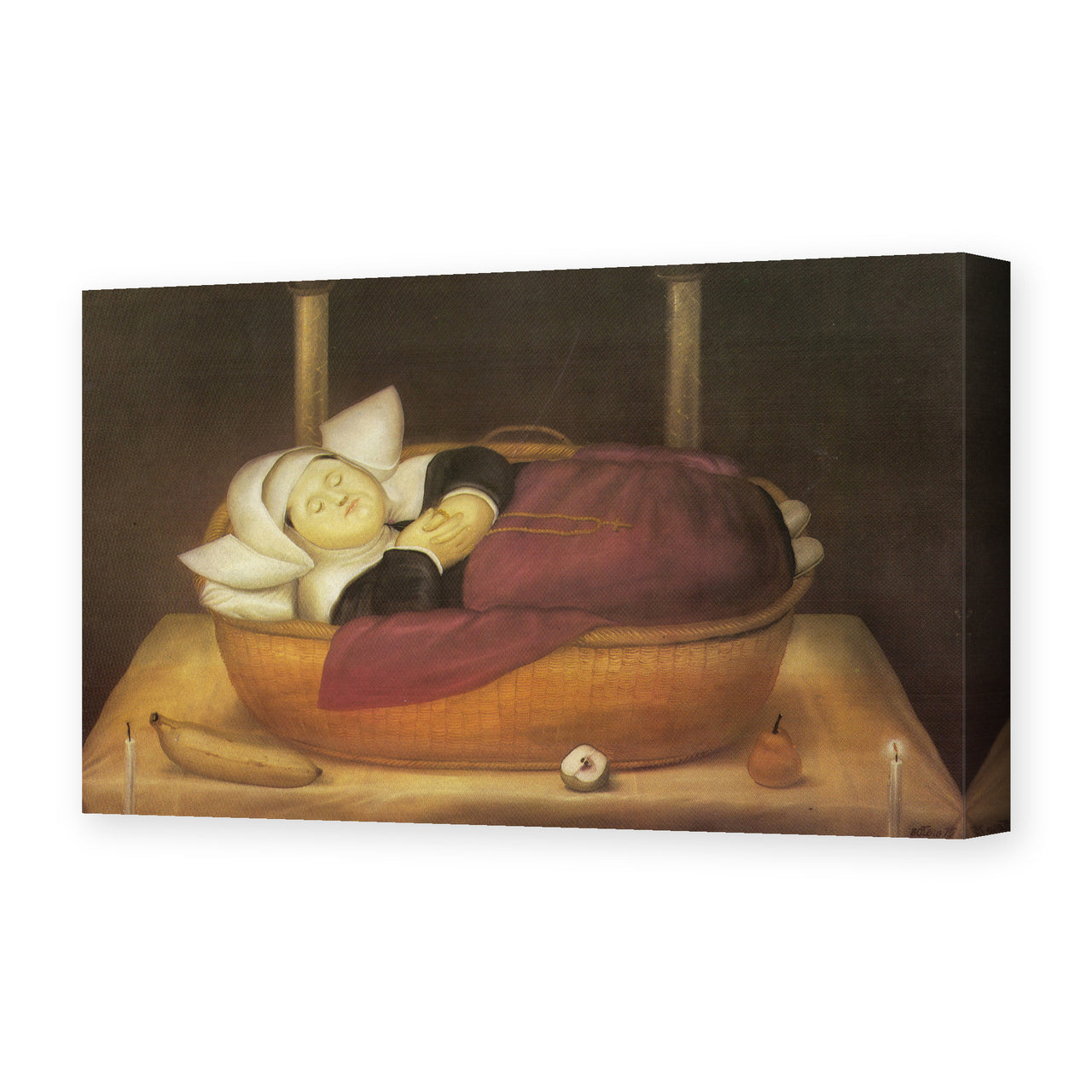 Fernando Botero's 'New-born Nun' painting reproduced as a gallery-wrapped canvas print