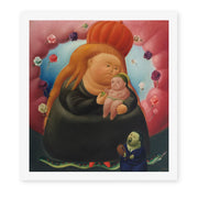 Fernando Botero's 'Our Lady of New York' painting reproduced as a rolled canvas print