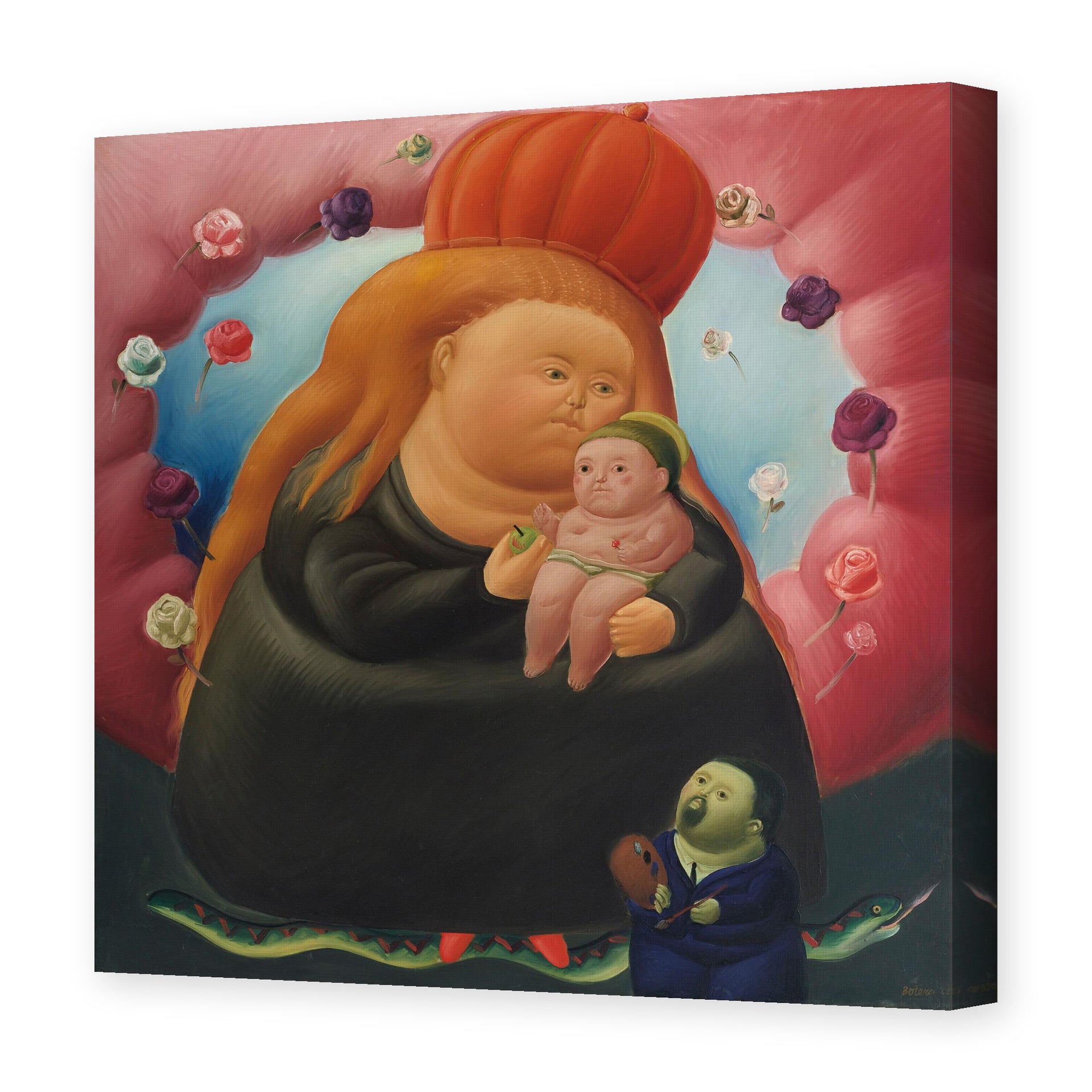Fernando Botero's 'Our Lady of New York' painting reproduced as a gallery-wrapped canvas print