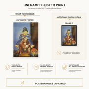 Fernando Botero - Pedrito on a Wooden Horse poster print size comparison and framing display infographic