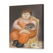 Fernando Botero's 'Pedro Pintor' painting reproduced as a gallery-wrapped canvas print
