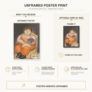Fernando Botero - Pedro Pintor poster print size comparison and framing display infographic